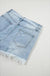 Light Blue Distressed Ripped Raw Hem High Waist Denim Shorts - LECCE