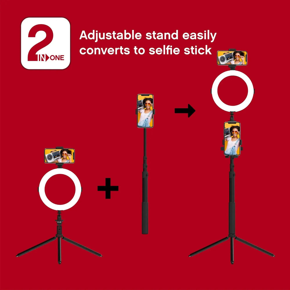 LivePro Multi - Media Station - 8 in LED Ring Light, Du - LECCE