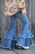 Lt.blue Double Layer Denim Pants - LECCE