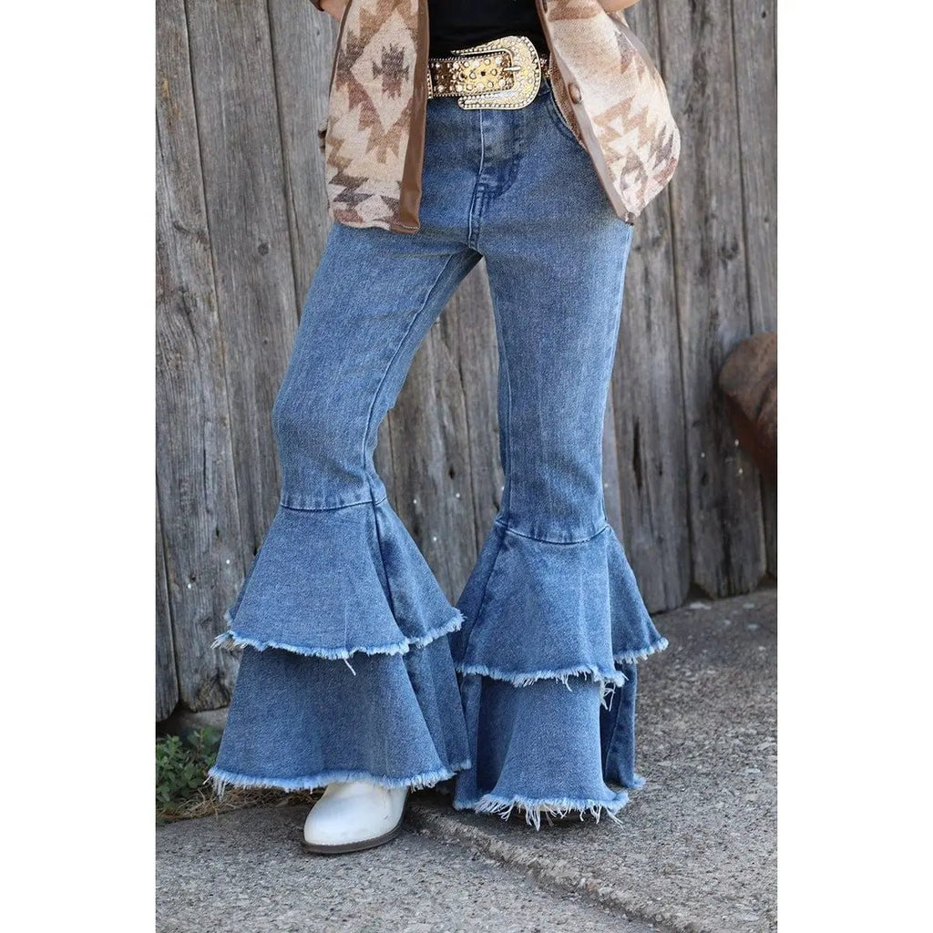 Pantalones vaqueros de doble capa azul claro
