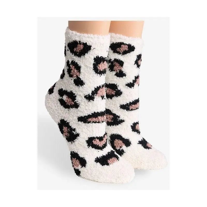 Luxury Soft Leopard Pattern Mini Crew Winter Socks