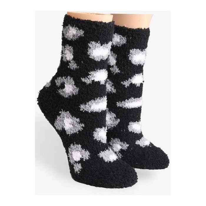 Luxury Soft Leopard Pattern Mini Crew Winter Socks - LECCE