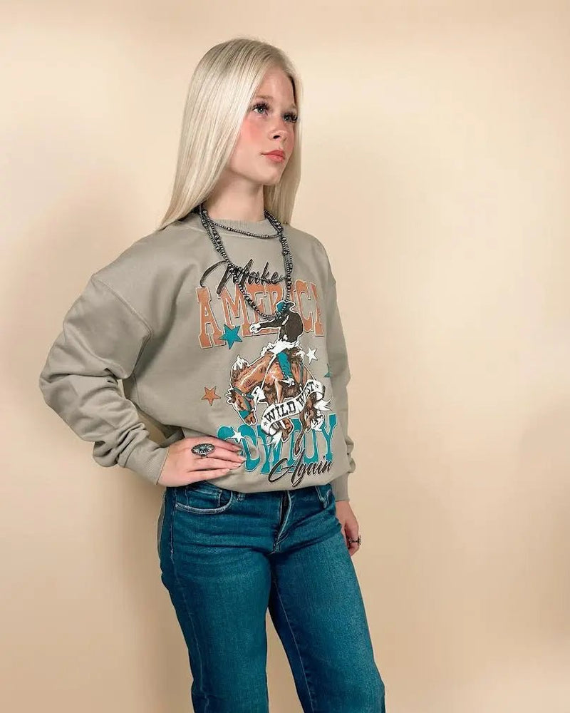Make America Cowboy Again Graphic Sweatshirt - LECCE