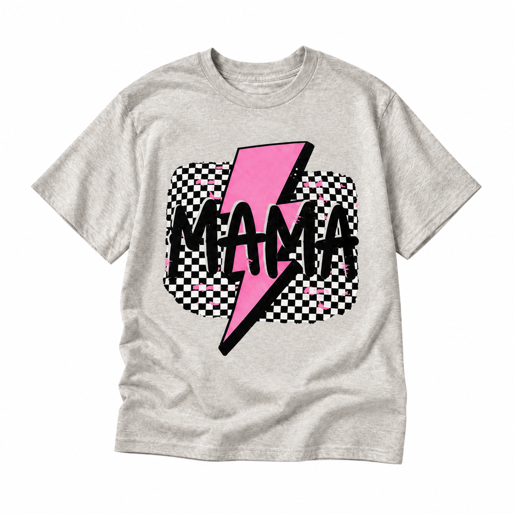 Mama with Pink Bolt Graphic Tee
