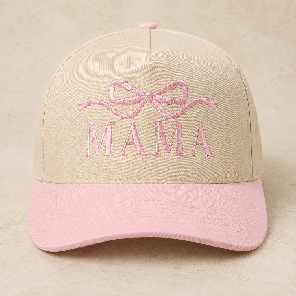 MAMA Ribbon Embroidered Two-Tone Trucker Hat