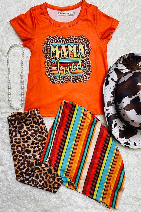 MAMA tried leopard top & bell bottom pants set - LECCE