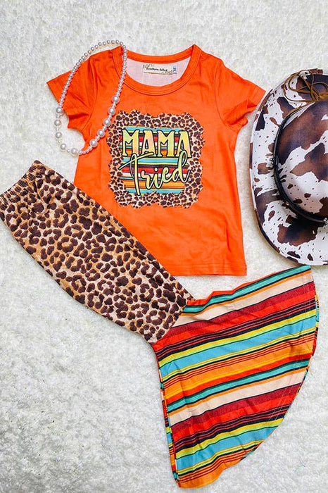 MAMA tried leopard top & bell bottom pants set - LECCE