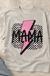 Mama With Pink Bolt T-shirt flat lay
