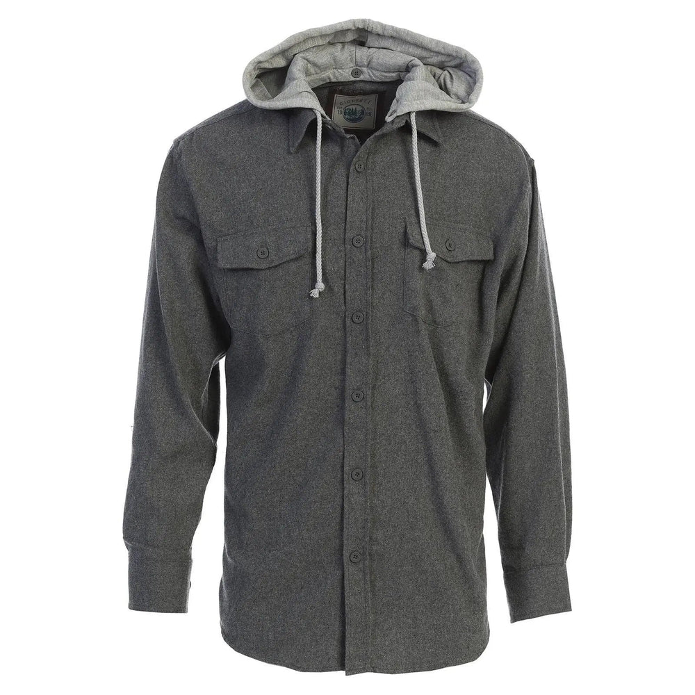 Men's Casual Button Up Flannel Shirt with Removable Hoodi - LECCE