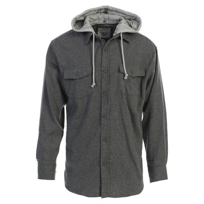 Men's Casual Button Up Flannel Shirt with Removable Hoodi - LECCE
