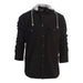 Men's Casual Button Up Flannel Shirt with Removable Hoodi - LECCE