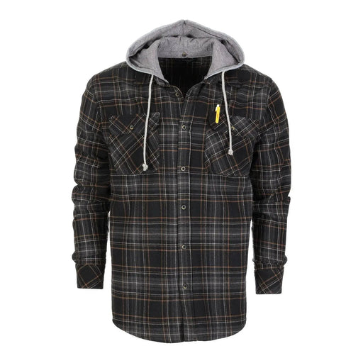 Men's Casual Button Up Flannel Shirt with Removable Hoodi - LECCE
