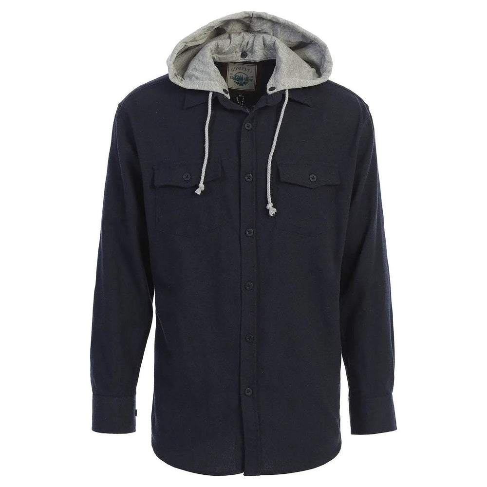 Men's Casual Button Up Flannel Shirt with Removable Hoodi - LECCE