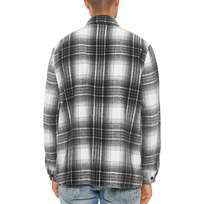 Mens Checkered Soft Flannel Shacket - LECCE