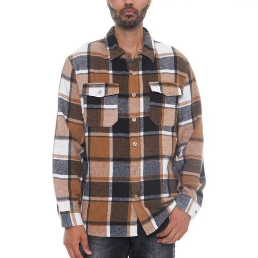 Mens Checkered Soft Flannel Shacket - LECCE