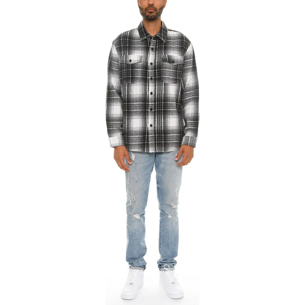 Mens Checkered Soft Flannel Shacket - LECCE