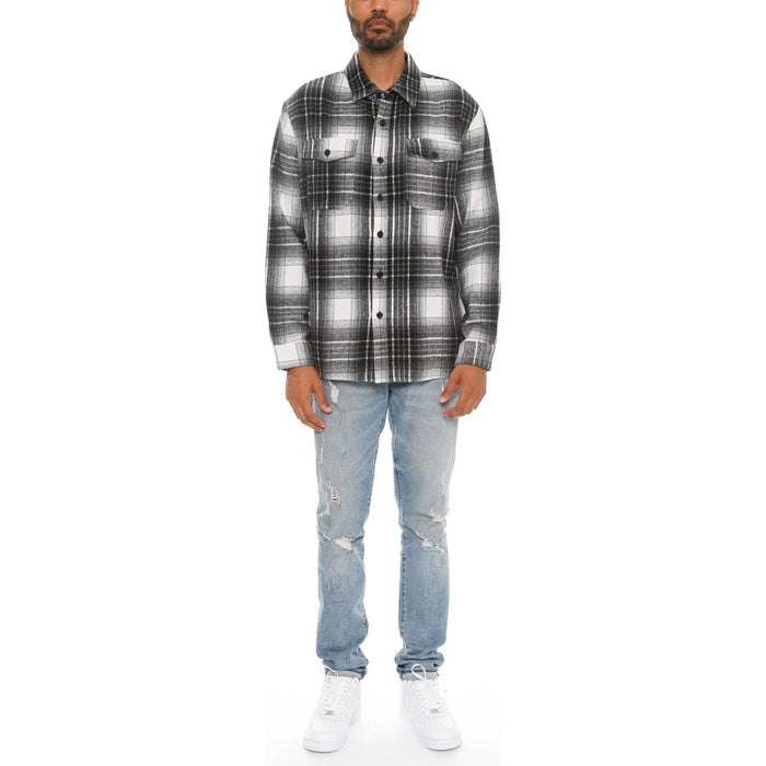 Mens Checkered Soft Flannel Shacket - LECCE