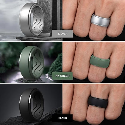 Men's Silicone Wedding Bands – Ergonomic Breathable Rubber Rings