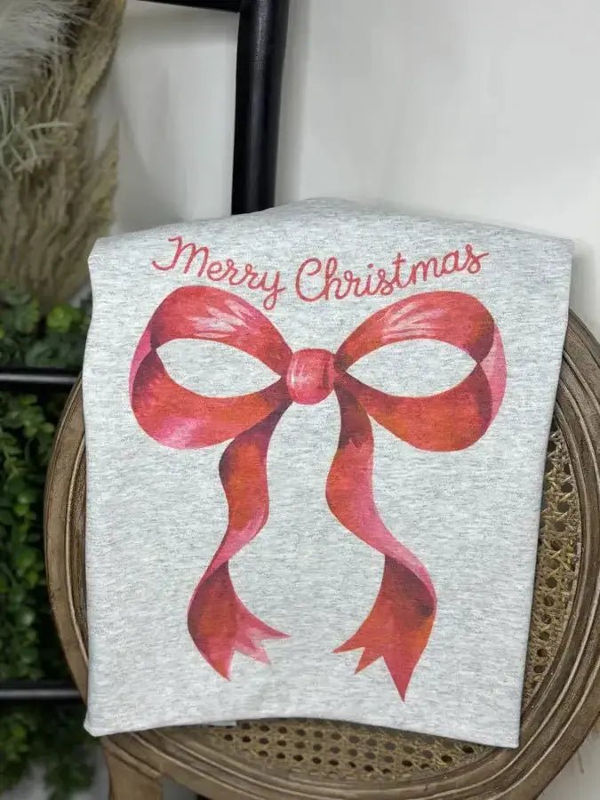 Merry Christmas Bow Tee - LECCE