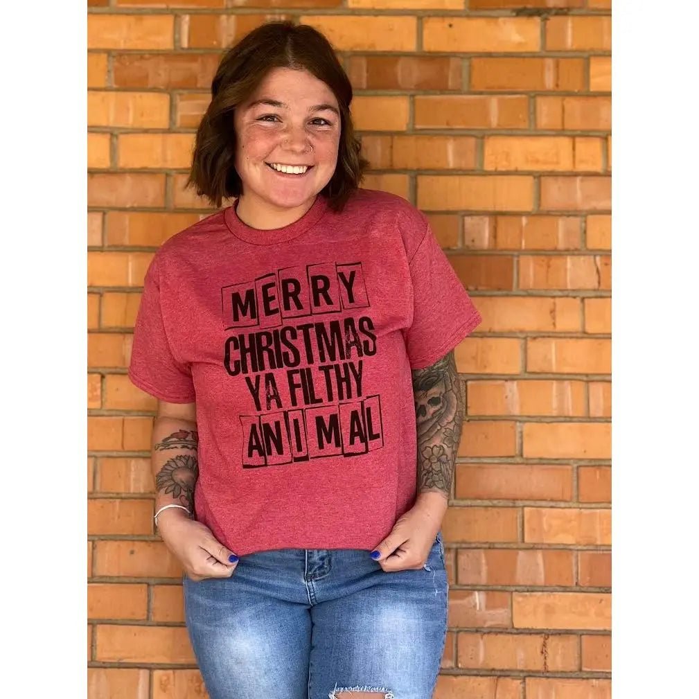Merry Christmas You Filthy Animal Tee