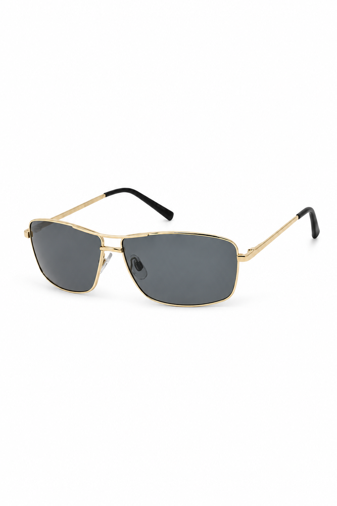 Polarized Metal Wrap Sunglasses on white background