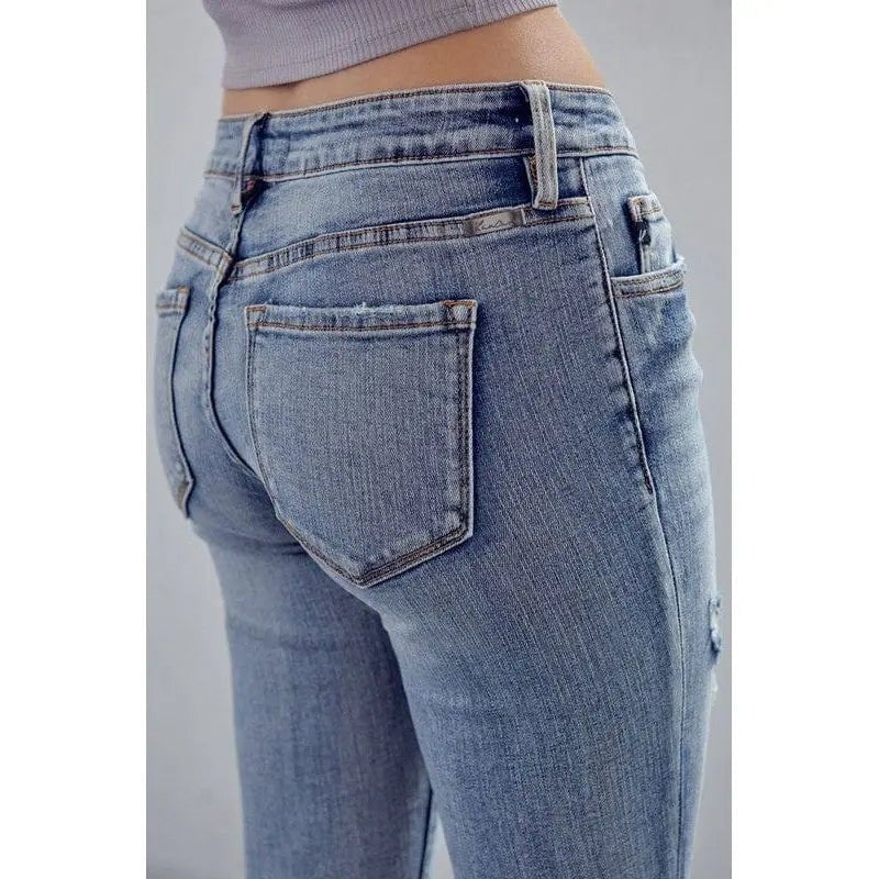 Mid rise button Fly Mom Jeans - LECCE