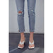 Mid rise button Fly Mom Jeans - LECCE