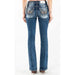 Mid Rise Women's Miss Me Wing Boot Cut Jeans - LECCE