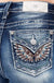 Mid Rise Women's Miss Me Wing Boot Cut Jeans - LECCE