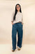 Mineral Wash Wide Leg Drawstring Pants - LECCE