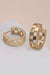 Mini Checker Cutout Hoop Earrings - LECCE