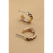Mini Checker Hoop Huggie Earrings - LECCE
