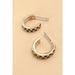 Mini Checker Hoop Huggie Earrings - LECCE