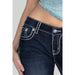 Miss Me Loose Saddle Stitch Border Bootcut Jeans - LECCE
