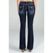Miss Me Loose Saddle Stitch Border Bootcut Jeans - LECCE