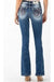 Miss Me Medium Blue Wash Horseshoe Pocket Boot Cut - LECCE