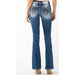 Miss Me Medium Blue Wash Horseshoe Pocket Boot Cut - LECCE