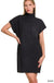 Mock Neck Short Sleeve Sweater Dress With Pocket - LECCE