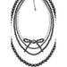 Multi Layer Navajo Pearl Ribbon Clipchain Necklace - LECCE