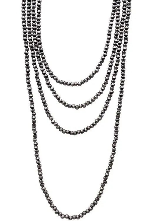 Multi Layered Tiny Western Navajo Pearl Necklace - LECCE