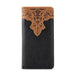 MW - 607 Embossed Vintage Floral Men's Bifold Long PU Leather Wallet - LECCE