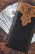 MW - 607 Embossed Vintage Floral Men's Bifold Long PU Leather Wallet - LECCE