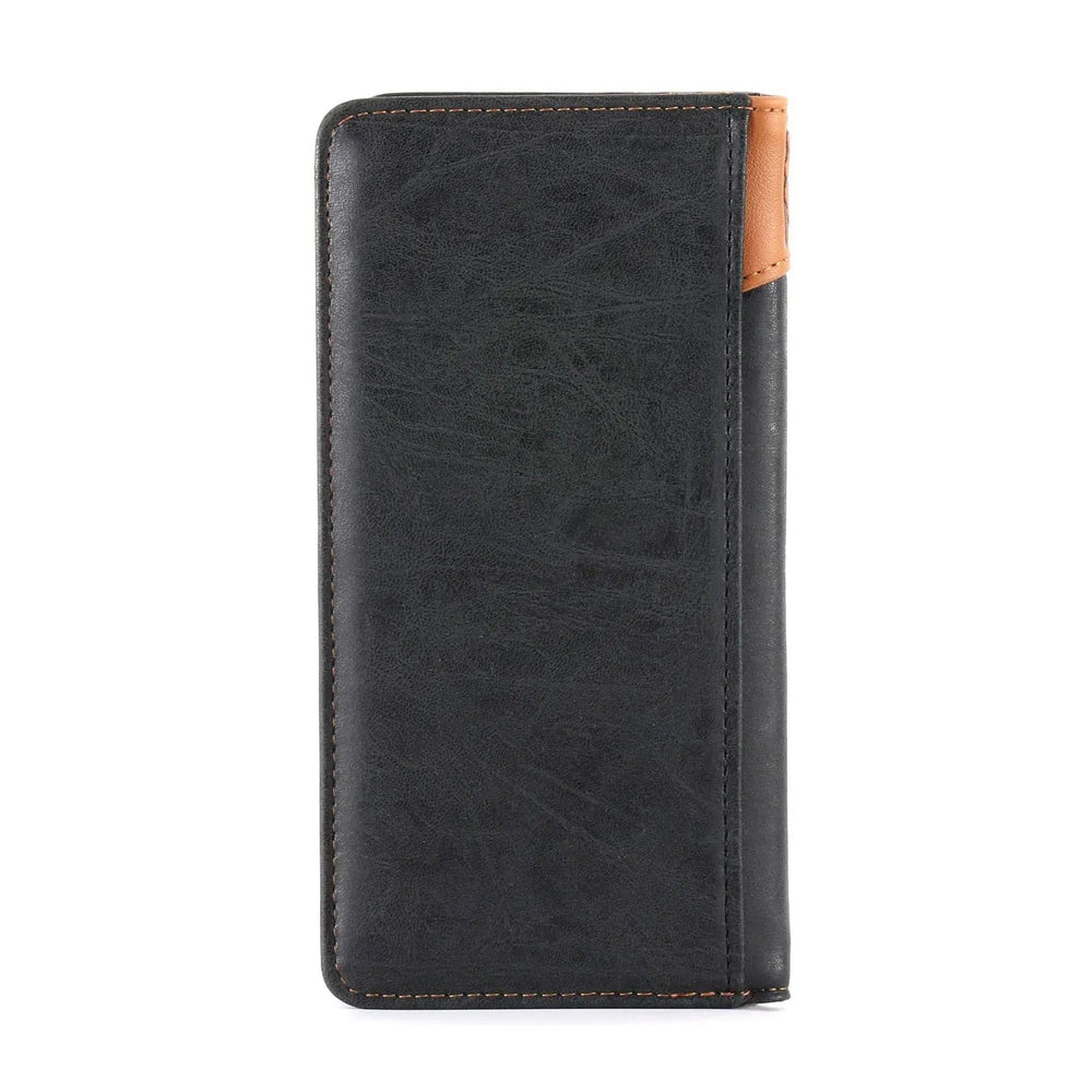 MW - 607 Embossed Vintage Floral Men's Bifold Long PU Leather Wallet - LECCE