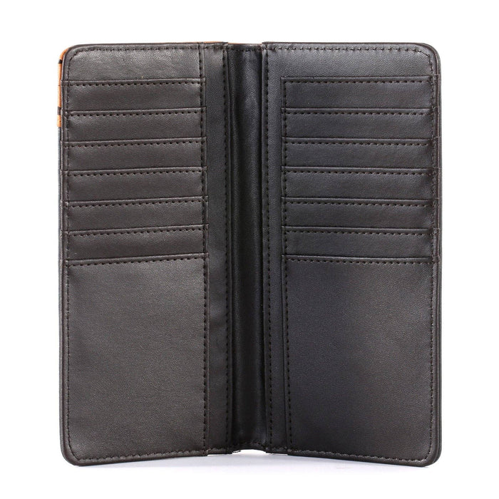 MW - 607 Embossed Vintage Floral Men's Bifold Long PU Leather Wallet - LECCE