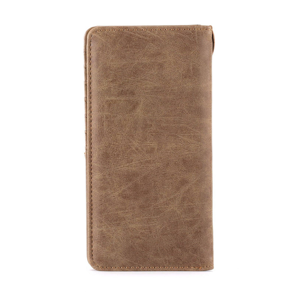 MW - 610 Embossed Lone Star Concho Men's Bifold Long PU Leather Wallet - LECCE