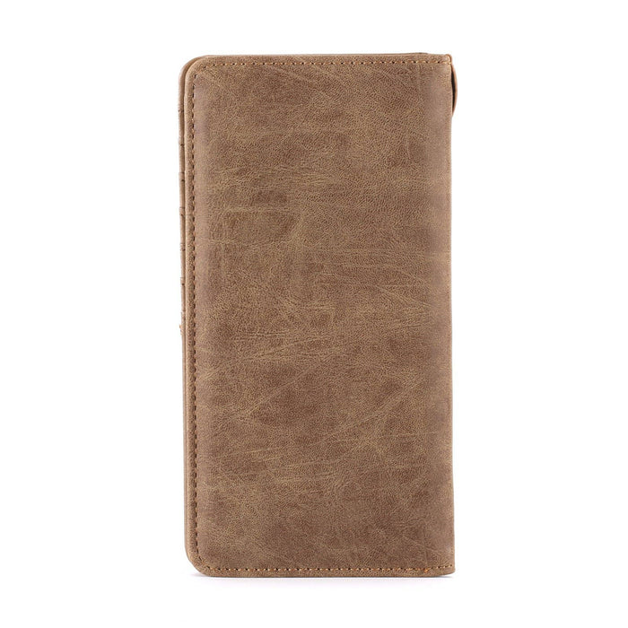 MW - 610 Embossed Lone Star Concho Men's Bifold Long PU Leather Wallet - LECCE