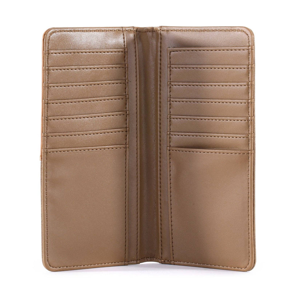 MW - 610 Embossed Lone Star Concho Men's Bifold Long PU Leather Wallet - LECCE