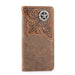 MW - 610 Embossed Lone Star Concho Men's Bifold Long PU Leather Wallet - LECCE