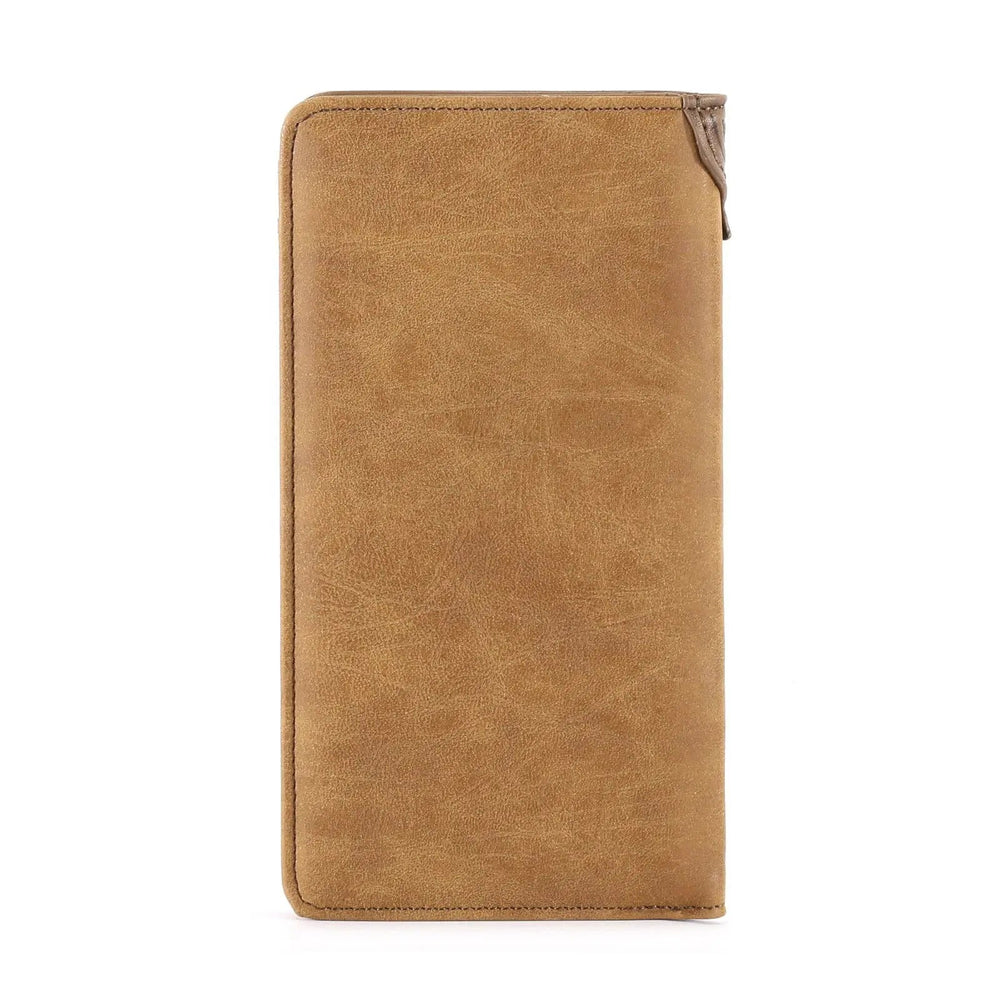 MW - 611 Embossed Floral Men's Bifold Long PU Leather Wallet - LECCE