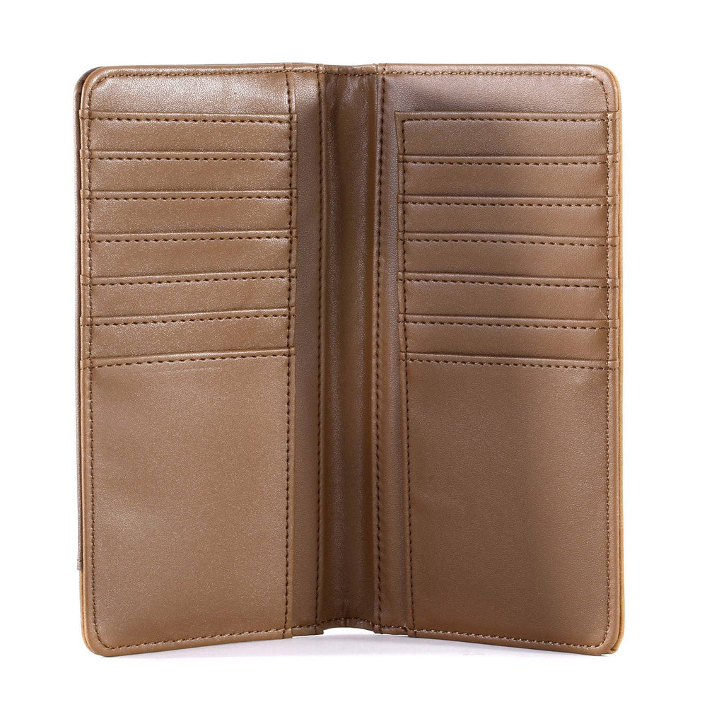 MW - 611 Embossed Floral Men's Bifold Long PU Leather Wallet - LECCE